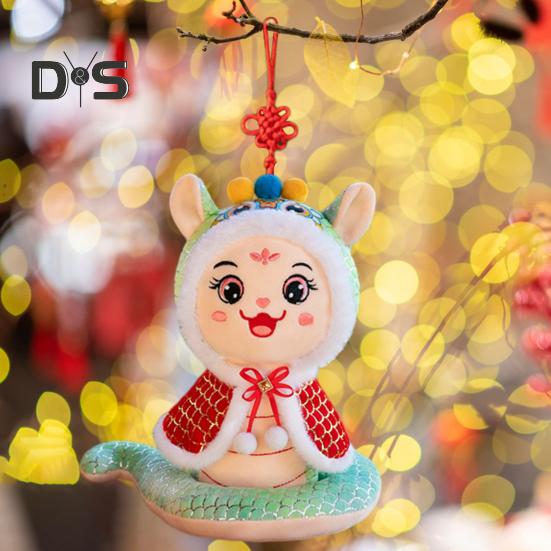 Плюшевая кукла Змея 2025 год плюшевые игрушки китайский зодиак чучело животного для китайского Нового года украшение дома игрушка-талисман символизирует добро