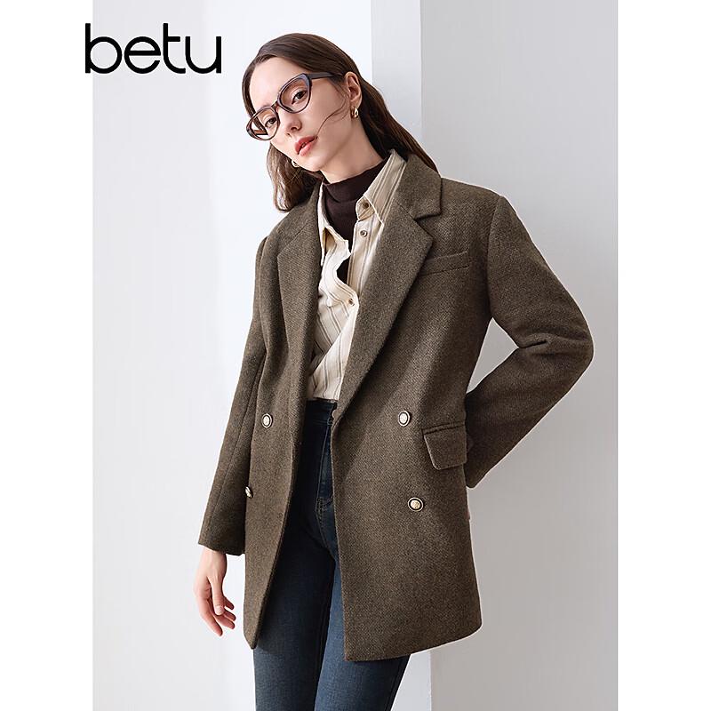 Betu Women's Winter Wool Blend Blazer Coat
