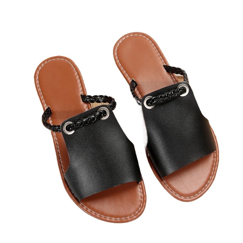 Мода 2024 года, летняя новая верхняя одежда, женские большие тапочки, модные открытые носки, однотонные, сексуальные, универсальные, удобные, женские туфли