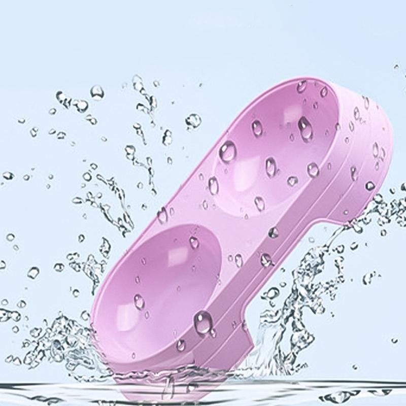 Нескользящая миска для кормления с дна, двойная миска-кормушка, контейнер для воды и еды для маленьких собак и кошек, компактная, современный дизайн, кормушка