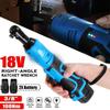 18V 3/8" 100N.m Electric Wrench Cordless Ratchet Rechargeable Scaffolding Right Angle Wrench with 2 Battery Charger Power Tool 18V