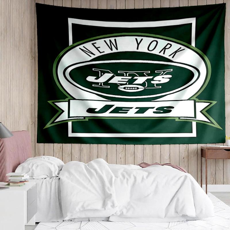 New York Jets logo Tapestry for Bedroom Aesthetic Classroom Tapestries Wall Hanging for Living Room Dorm Office,Ideal Creative Gift