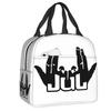 Custom Jul French Rapper Hip Hop Portable Lunch Boxes Women Waterproof Thermal Cooler Food Insulated Lunch Bag Office Work