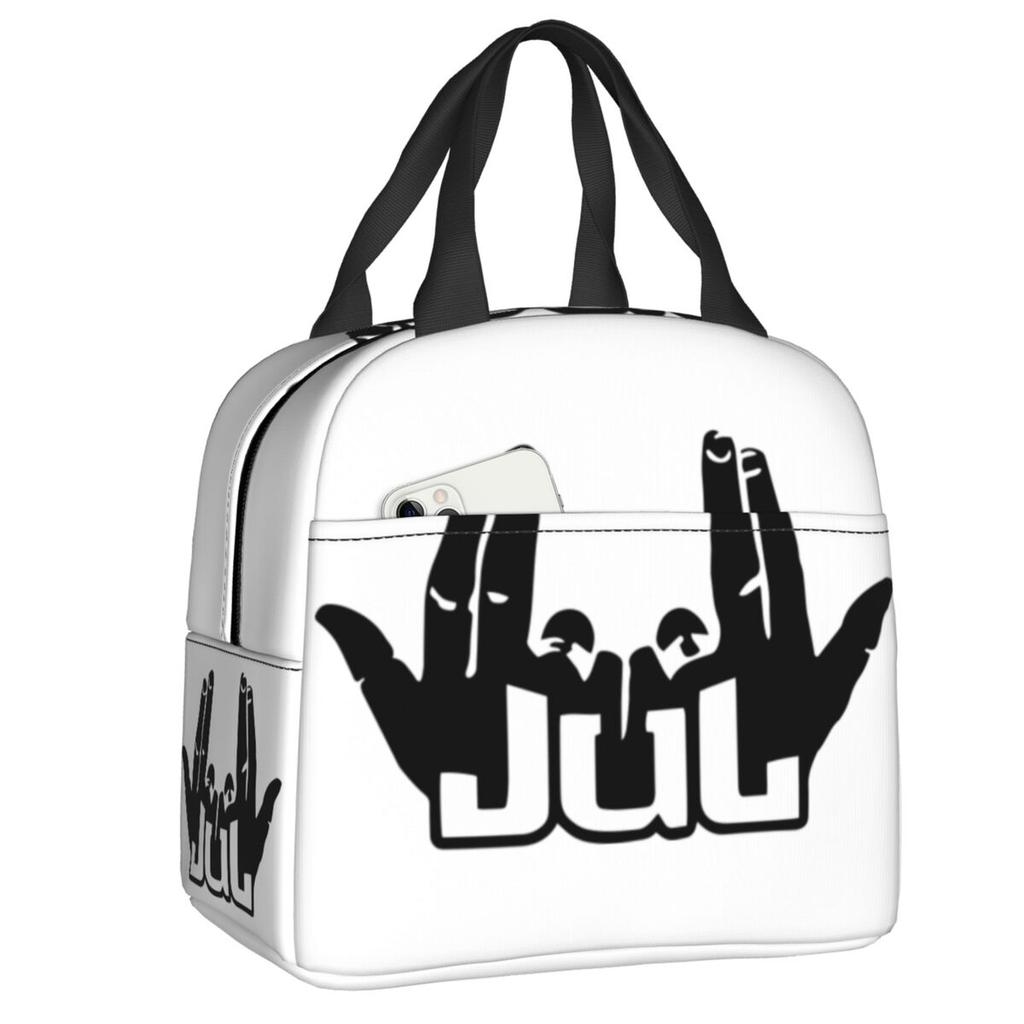 Custom Jul French Rapper Hip Hop Portable Lunch Boxes Women Waterproof Thermal Cooler Food Insulated Lunch Bag Office Work
