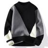 Men S Thick Half High Neck Long Sleeve Pullover Knit Sweater Korean Style