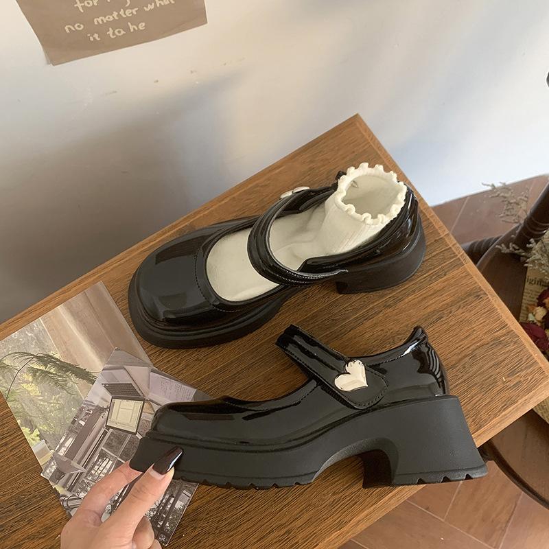 Белая юбка французская завышенная платформа маленькие кожаные туфли женские 2025 новые летние универсальные легкие туфли Мэри Джейн одинарные