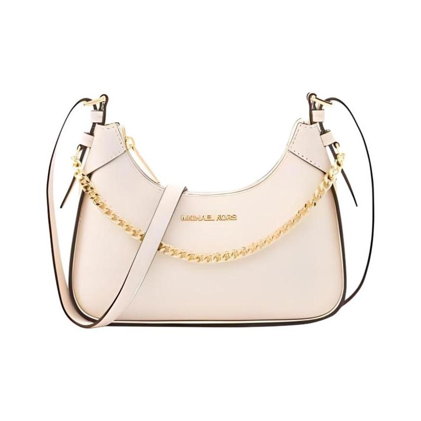 Michael Kors Минималистичная однотонная кожаная сумка через плечо с логотипом Wilma, маленькая женская сумка, кремовый 35H3G3WC5L-LTCREAM