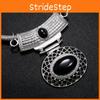 Retro Alloy Choker Necklace With Hollow Oval Pendant For Women Summer Wear