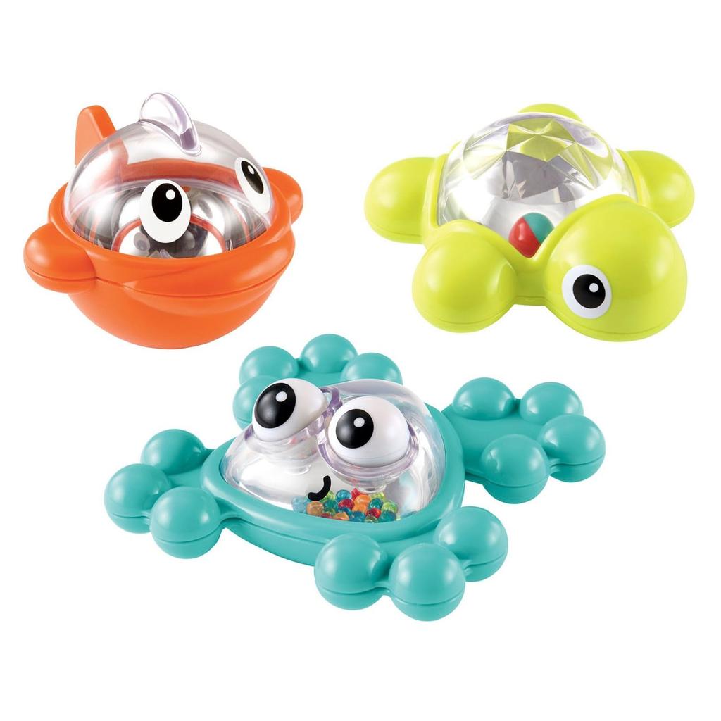 Early Learning Center Bathtime Rattle & Roll Friends, Set of 3, Bath Toys, Water Play Toys, Baby Gift, 149135, Authentic