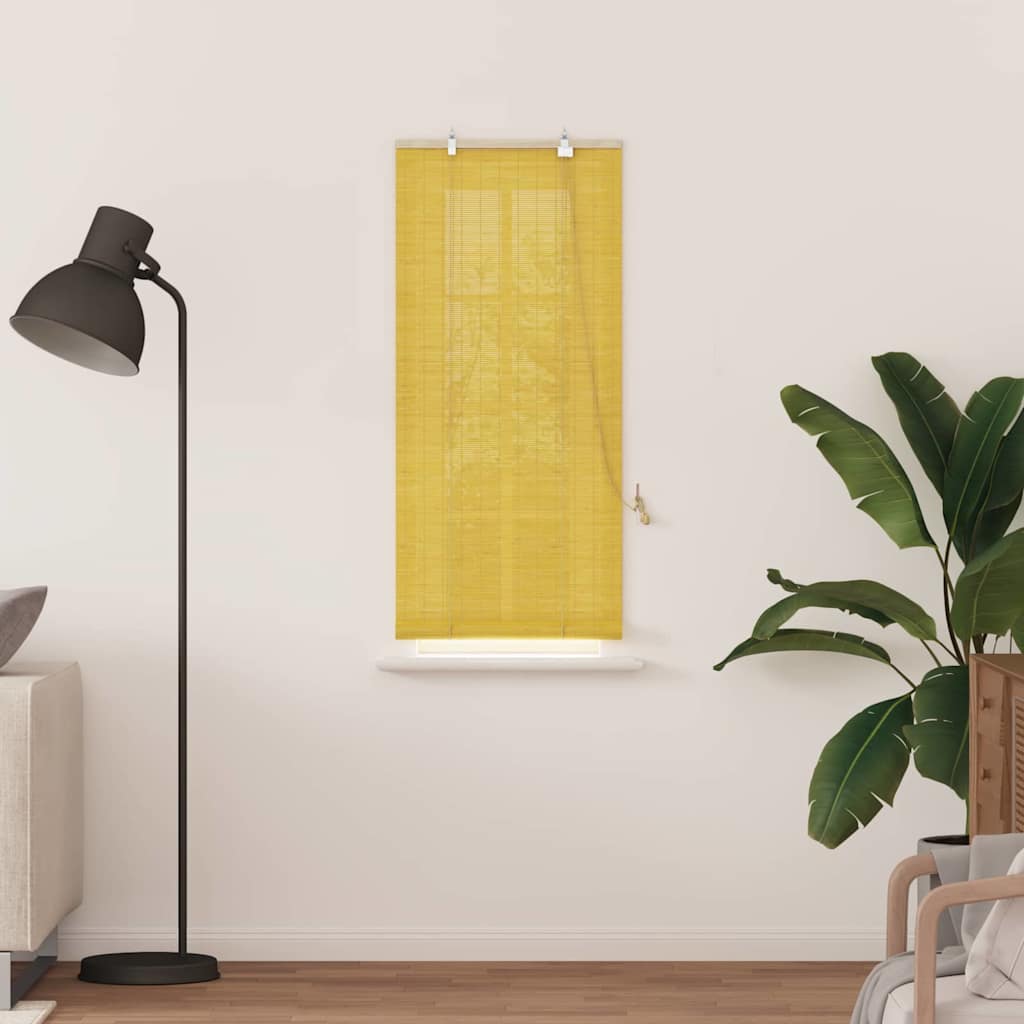 Yellow Bamboo Roller Blind 60 x 160 cm