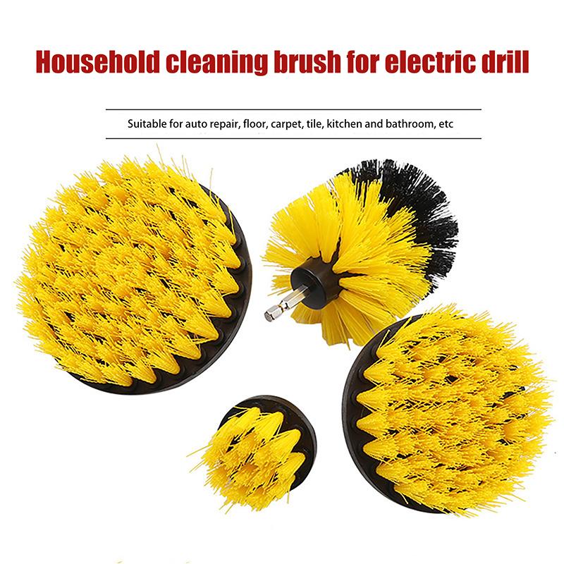 Electric Scrubber Grill Brush Kit 2/3.5/4'' Power Cleaning Brush For Car Bathroom Floor, Tub Shower Grout Nylon Attachments