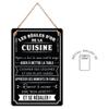 [R5067] - Metal Plaque 'The Golden Rules of Cooking' Black - 30x20 Cm