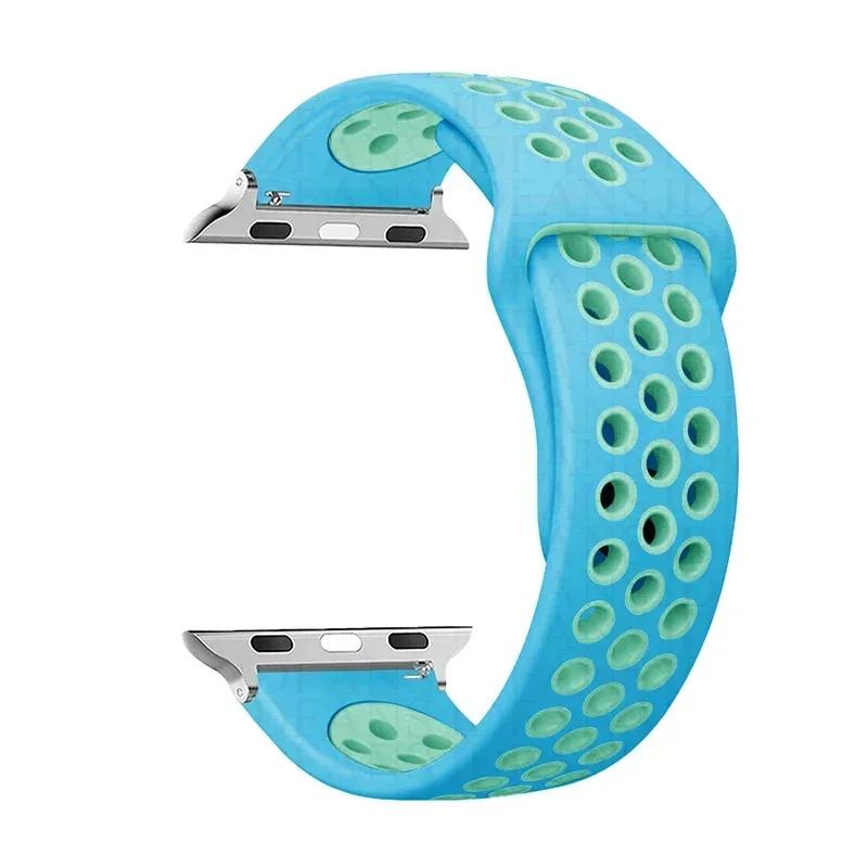 Спортивный ремешок-петля Для ремешка для Apple Watch Ultra 2 49 мм 44 мм 40 мм 41 мм 45 мм 42 мм 38 мм Силиконовый браслет для iwatch серии 9-8-7 6 5 4 SE
