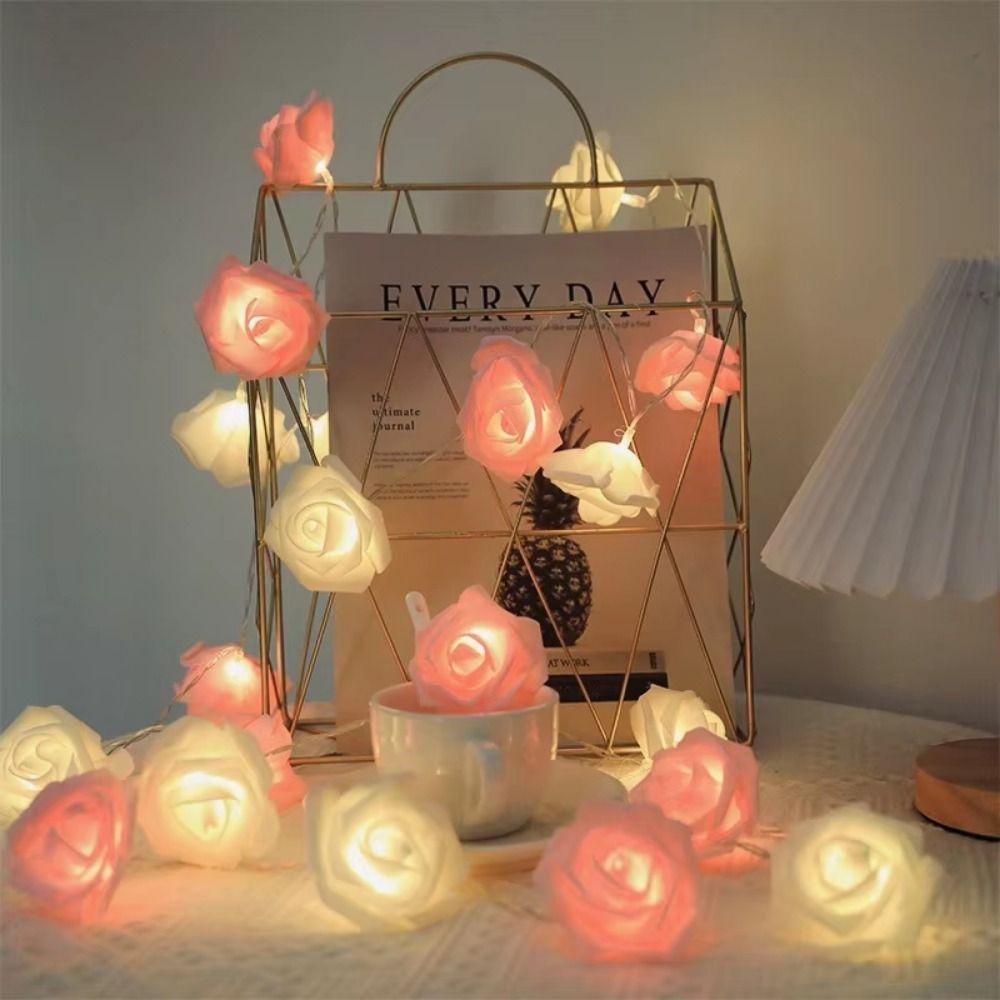 Artificial Flower Festival Lantern String 6M 40LED Atmosphere Decorative Lamp  For Wedding