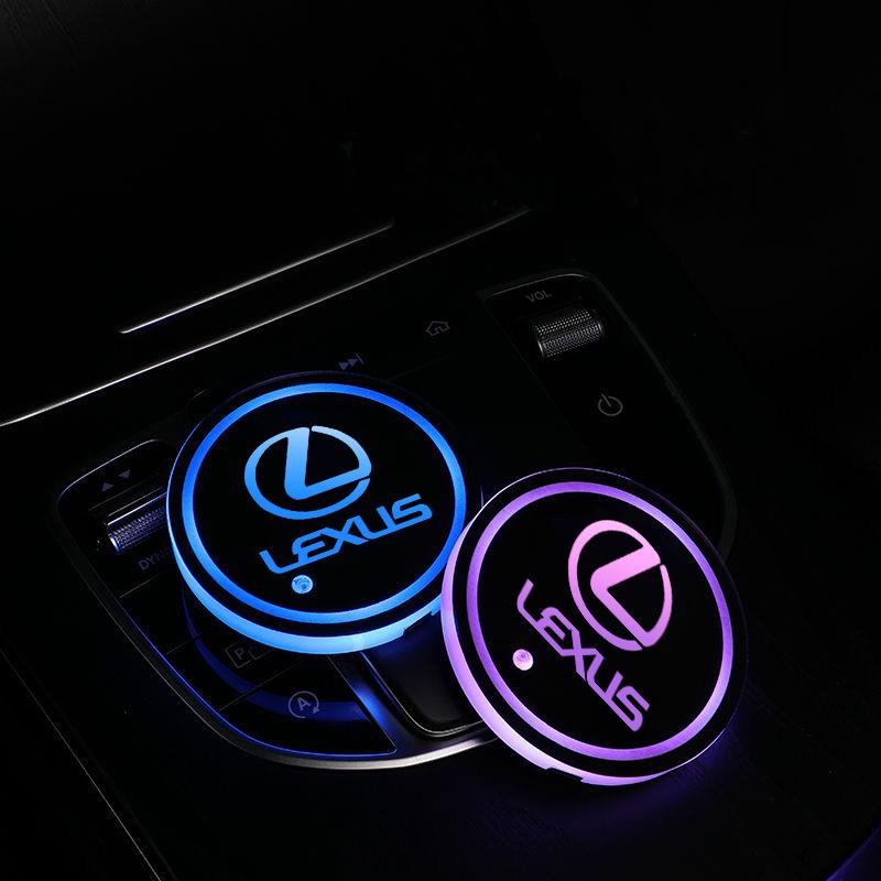 LED Car Cup Holder Light Luminous Coaster Water Cup Pad For LEXUS RX300 RX330 RX350 IS250 LX570 Is200 Is300 Ls400 AccessoriesAG3