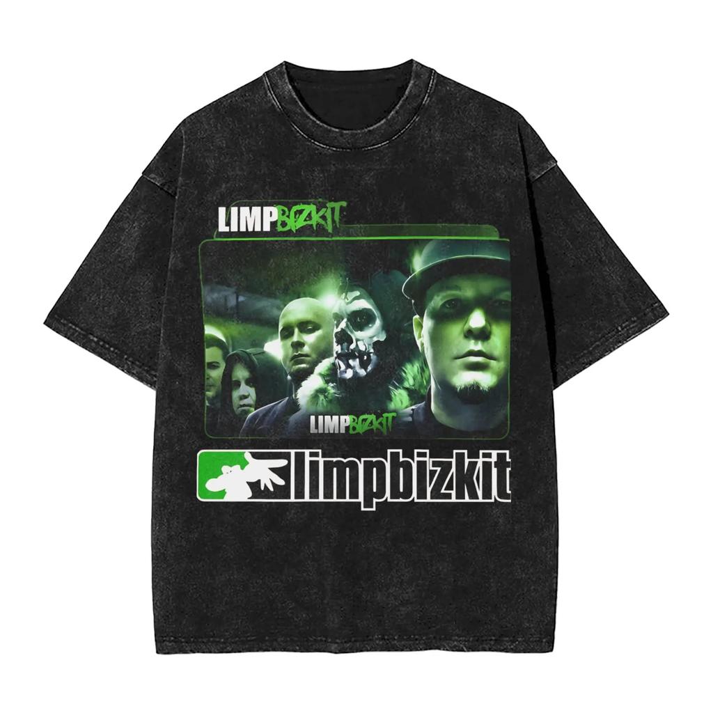 Горячая Распродажа Рэп-Метал Группа Limp Bizkit Графический Принт Футболка Унисекс Женская Ретро Стирка Хлопок Оверсайз Уличная Мода Летняя Футболка
