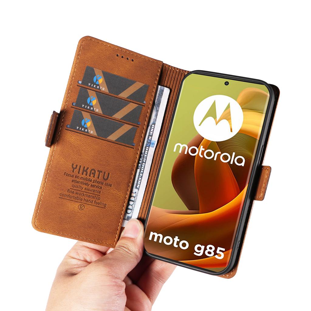 Чехол-кошелек из нубука из искусственной кожи с отделениями для карт и боковой пряжкой для телефона Motorola Moto G53, G14, G32, G54, G84, G34, G04, G24, G04s, E14, Edge 40, Edge 50 Fusion...