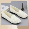 2024 Новые однотонные туфли с круглым носком и плоским дном на плоской подошве, мягкие однотонные туфли, повседневные дышащие женские трикотажные туфли