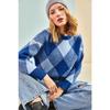 Women's Square Patterned Knitwear Sweater