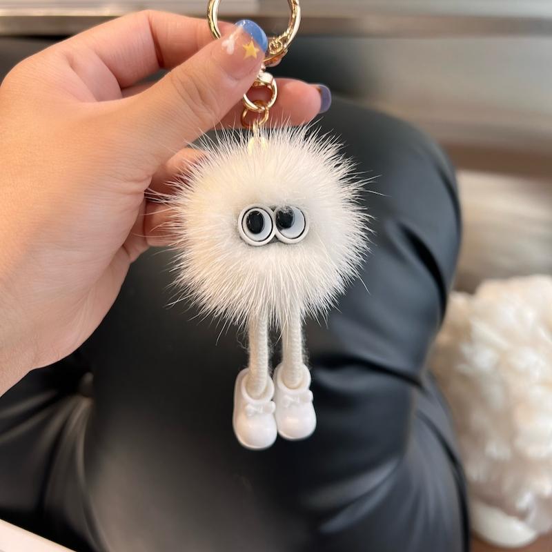 [Милые длинные ножки] Брелок-подвеска для машины из норки, подвеска для сумки-книги с помпоном из меха, популярная в интернете