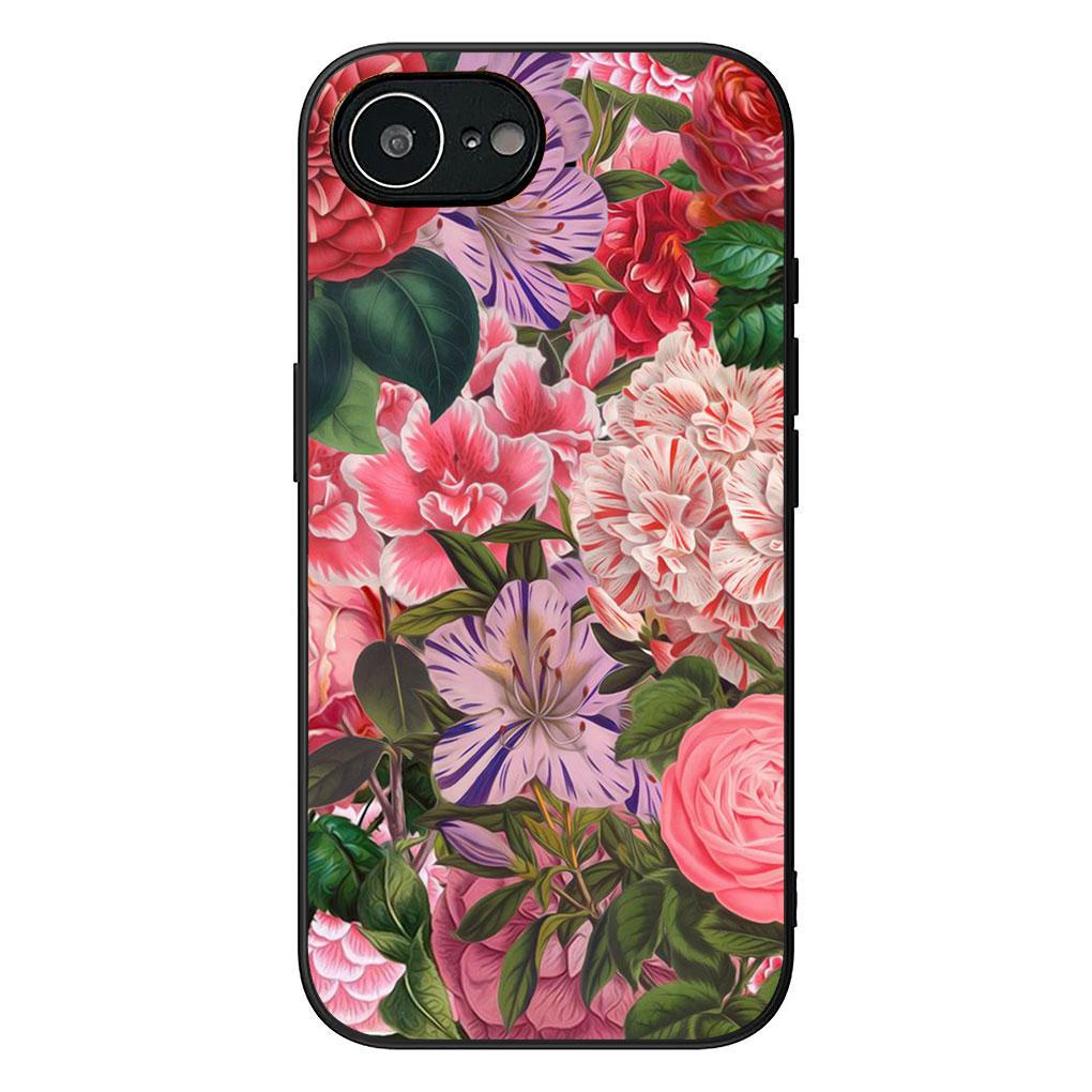 Soft Cover for Apple iPhone 13 12 Mini XS 11 Pro Max 7 8 Plus + XR SE 2022 2020 SE3 Coque Phone Case Rose Flower Pink
