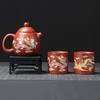 Hand-made Zisha Tea Set Dragon And Phoenix Color-changing Purple Clay Teapot Kung Fu Tea Pot Craftsmanship Magic Teapot Tea Lover Gift