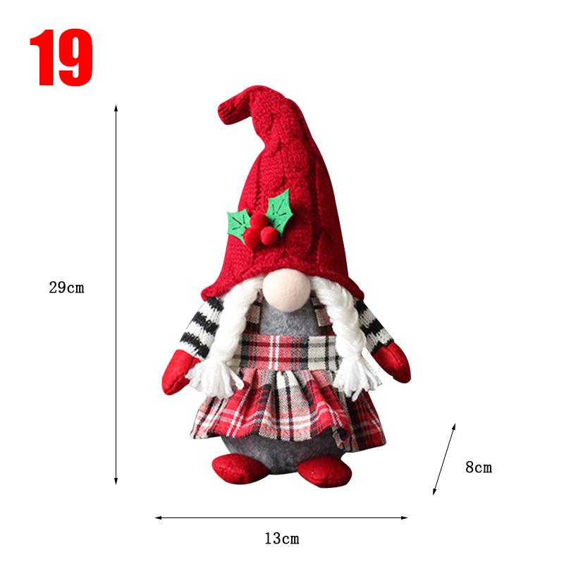 34 Styles Knitted Fabric Swedish Tomte Dwarf Rudolph Gnomes Dwarf Santa Claus Faceless Plush Doll