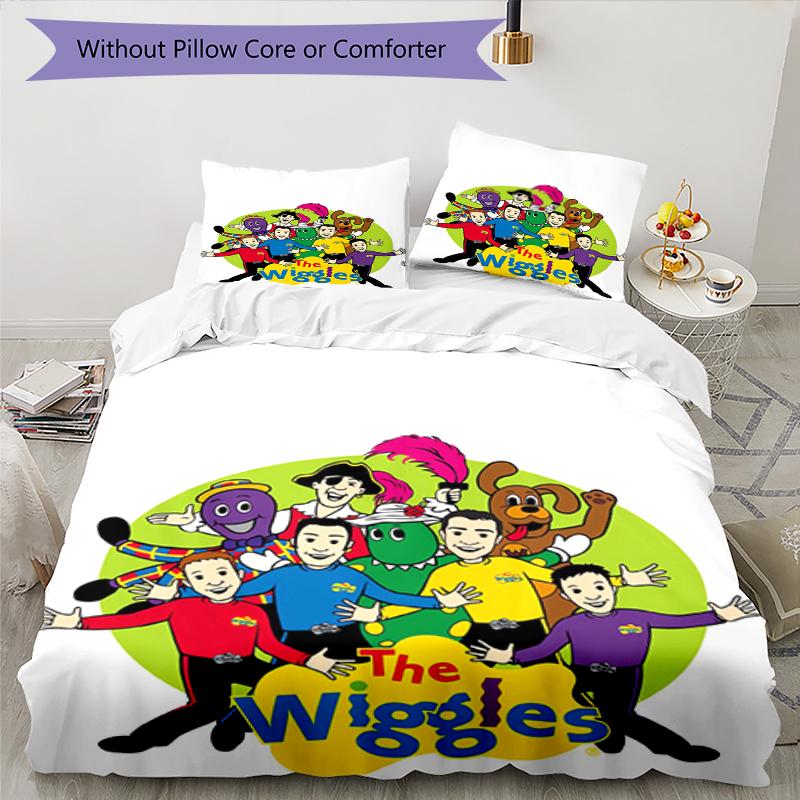 3pcs The Wiggles Bedding Set Duvet Cover Closure Includes 1 Duvet Cover & 2 Pillowcases, Soft and Comfortable for All Seasons.