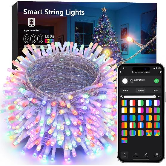Brizled Halloween Lights Outdoor, Orange Purple Tree Lights, 200 LED, 66 ft | Color Changing Christmas Lights Indoor, Music Sync, 120+ Modes Dimmable