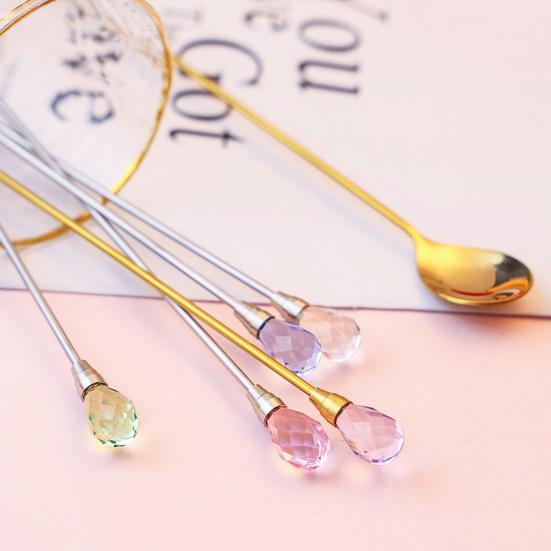 4Pcs Mixing Spoons Polished Surface Food Grade Comfortable Handle Non-sticky Rust-proof Stirring Bright Finish Stainless