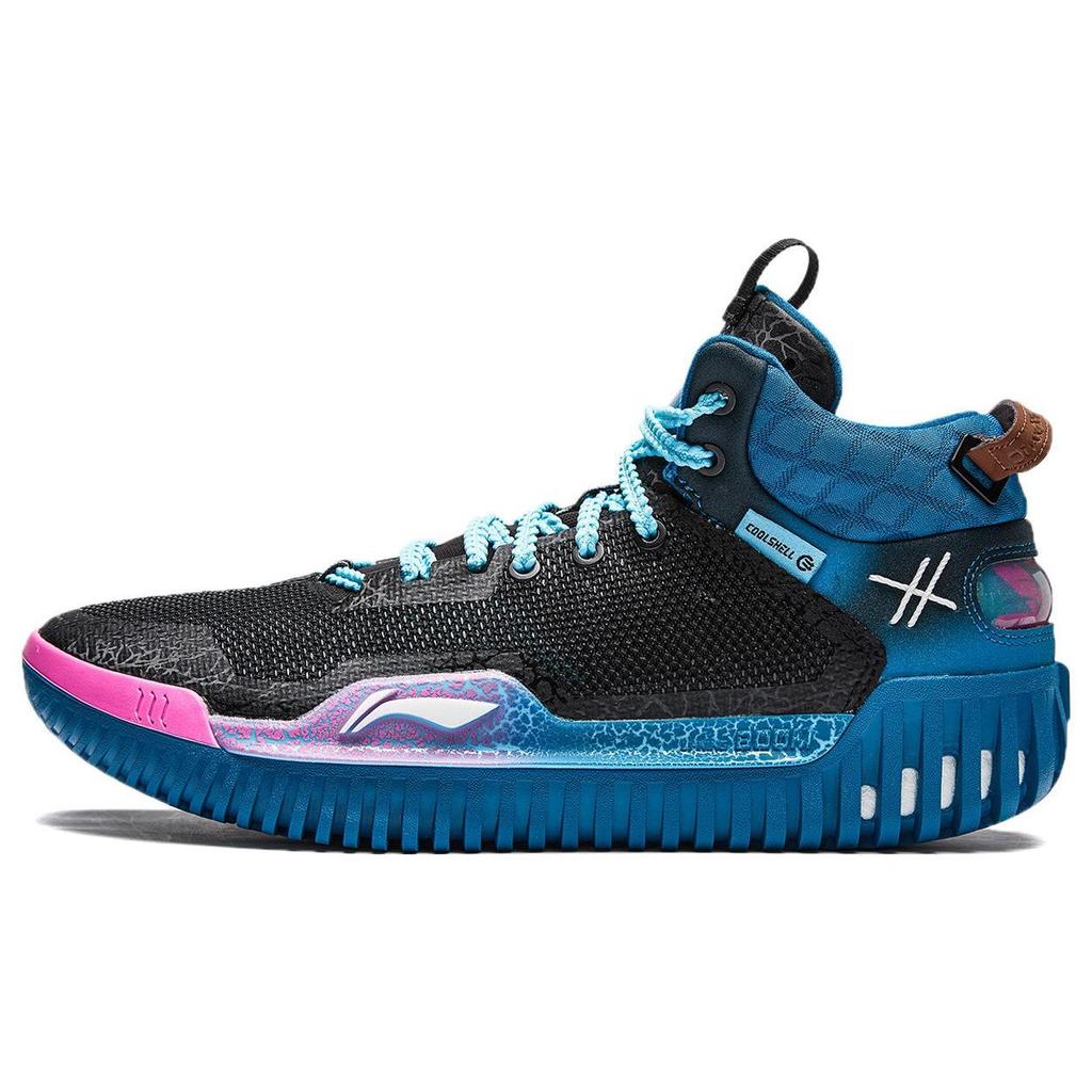 Li Ning League Of Legends X  Anti Five 3 Jinx Shock Absorbing Wear Resistant Lightweight Mid Top Basketball Shoes Men Sneaker Black Blue ABFT025-4