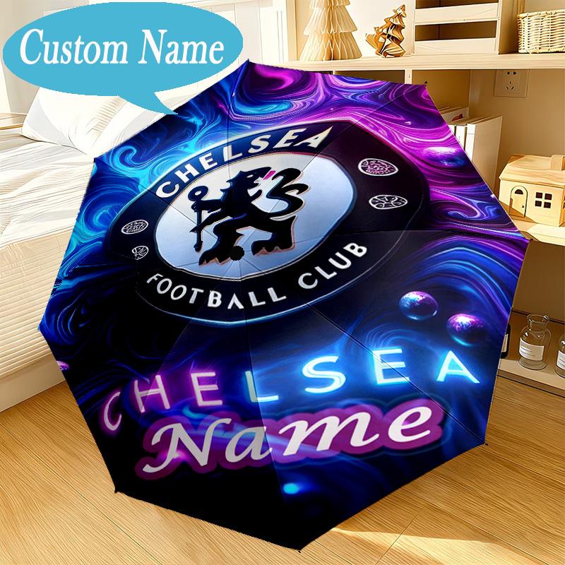 Custom Name Umbrella Chelsea Crest Artwork Umbrella 8-Frame for Travel, Camping, Casual Lightweight Portable, Essential for Family Gifts