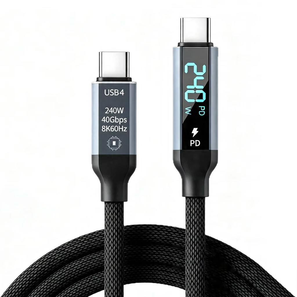 Xiaomi Кабель USB 4 240 Вт Дисплей 40 Гбит/с 8K Для Thunderbolt 4 Type C Быстрая зарядка Thunderbolt3 USB 4.0 USB C на C Кабель для передачи данных