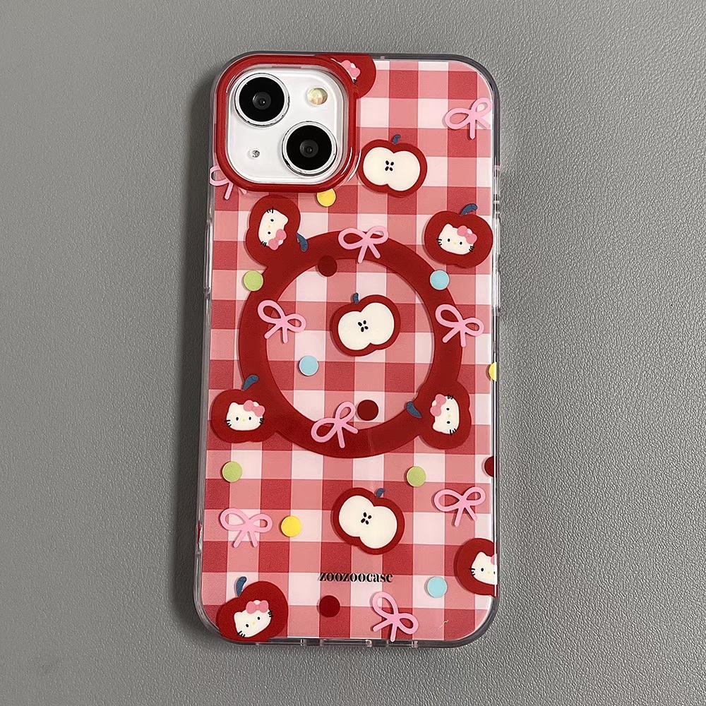 Магнитный Беспроводной Зарядный Чехол-Держатель Hello Kitty Для Iphone 17 Air 17 Pro Max 16 15 14 12 13 11 Pro Max 13 Mini Корпус