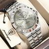 POEDAGAR Fashion Business Men's Watch Luminous Waterproof Week Date Luxury Man Wristwatch Stainless Steel Quartz Watches For Men