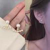 925 Silver Needle Pearl Earrings Dongdaemun Purchasing Fashion Temperament Stud Earrings Simple Rear Hanging Two-Wear Earrings