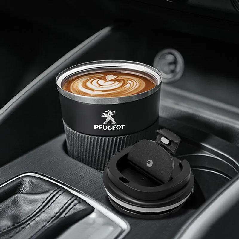 2026 Hot Car Sticker Mug stainless steel coffee cup hot mug Car Vacuum Flask Travel For Peugeot 206 106 205 2008 301 307 308 300