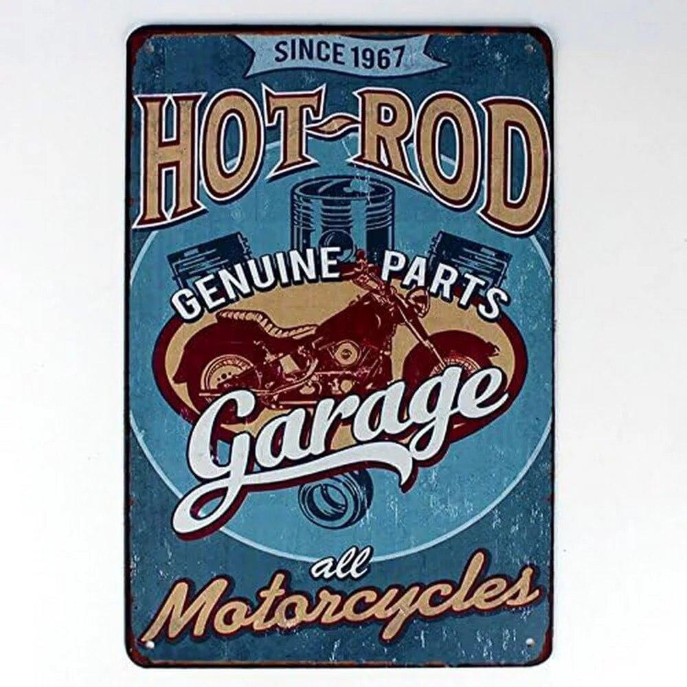 Hot Garage Pinup Girls Rod Metal Tin Signs Posters Plate Wall Decor for Garage Bars Man Cave Cafe Clubs Retro Posters Plaque