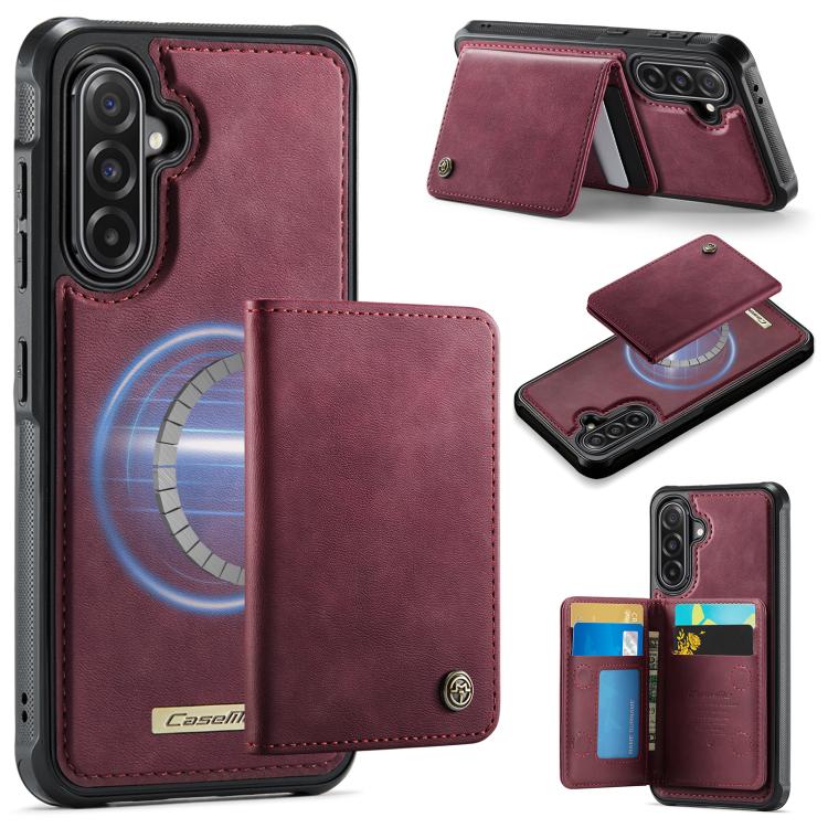 CaseMe Me80 Magnetic RFID Wallet Phone Case For Samsung Galaxy S24 FE 5G, Detachable Multi Card Slot Kickstand Anti-Theft Cover