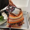 Сумки через плечо в этническом стиле с кисточками, плетеная сумка, сумка через плечо в богемном стиле, сумка через плечо с бахромой, сумка на плечо для активного отдыха