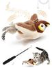 Automatic Flapping Bird Cat Solo Hanging Cat Toy with Fishing Exercise Plush Sparrow USB Charging Toy, Play, Touch-Activated, Meowing, Pole, Relief,