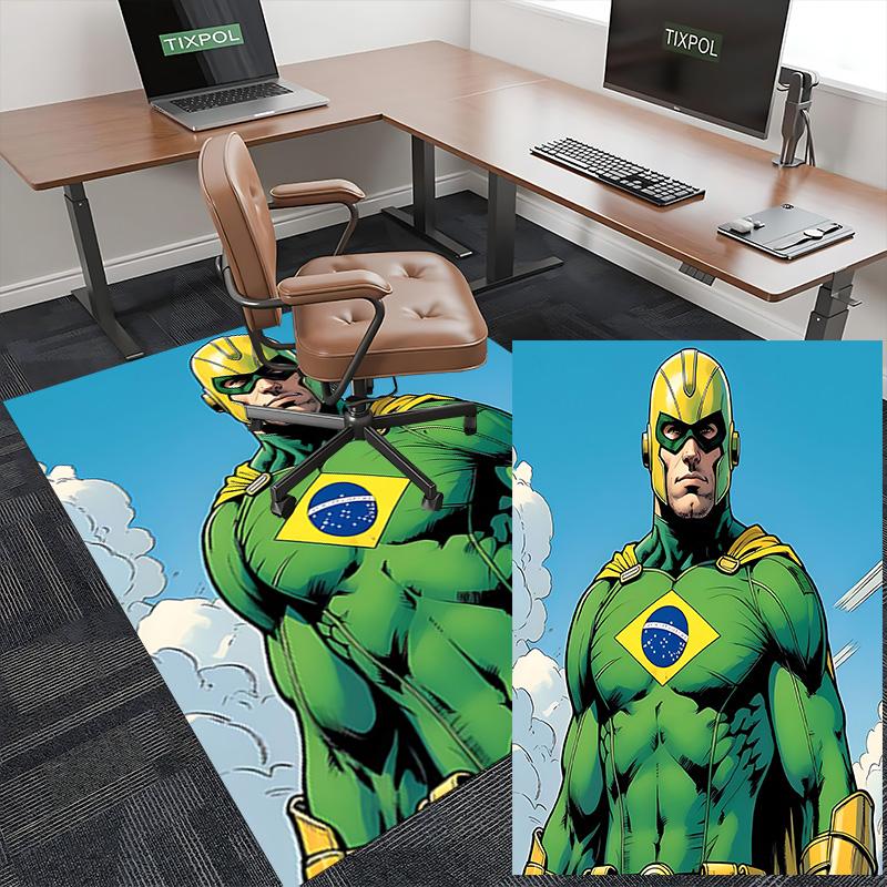 1pc Brazilian Superhero Green Suit Carpet Rug for Bedroom Living Room Decor Sofa Home Game Area Rug Non-slip Floor Mat. D72201171