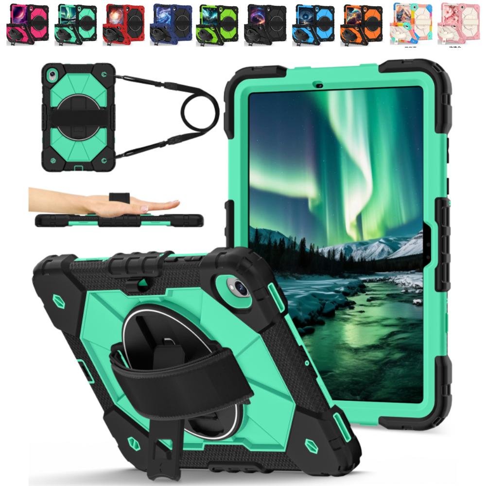 Противоударный защитный чехол для планшета Heavy Defense Armor для Samsung S11 S10 S9 FE A11 A9 Plus A7 Lite со шнурком Толстый Противоударный с вращающейся подставкой-крышкой