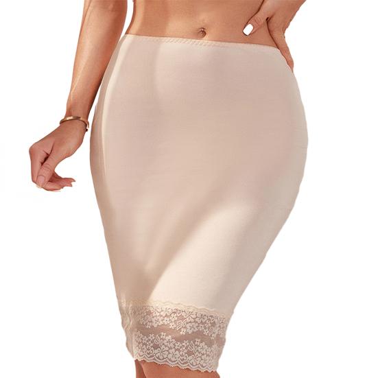 Юбка с высокой талией, однотонная мягкая дышащая ткань, утягивающая юбка с кружевом