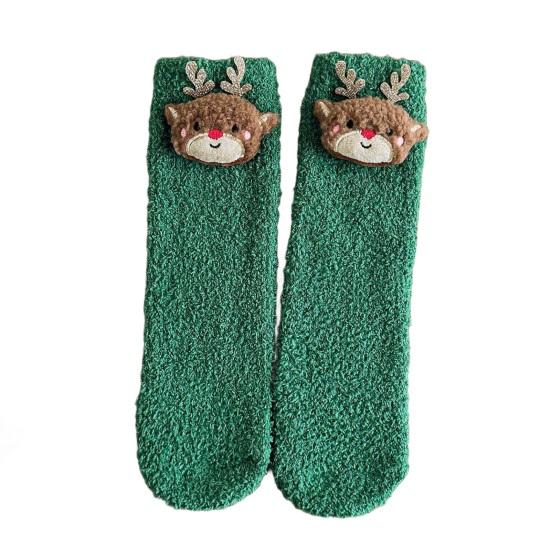 1 пара плюшевых рождественских носков с нескользящей подошвой, праздничные напольные носки, мягкие теплые флисовые чулки, подарки для детей и взрослых