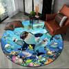 Underwater World Dolphin Cartoon Round Carpet Living Room Bedroom Anti-Slip Mat Home Decoration Bathroom Absorbent Floor Mat