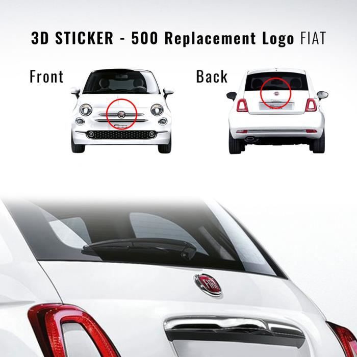 Autocollant - Fiat - 500 - 3D - Flexible - Inaltérable