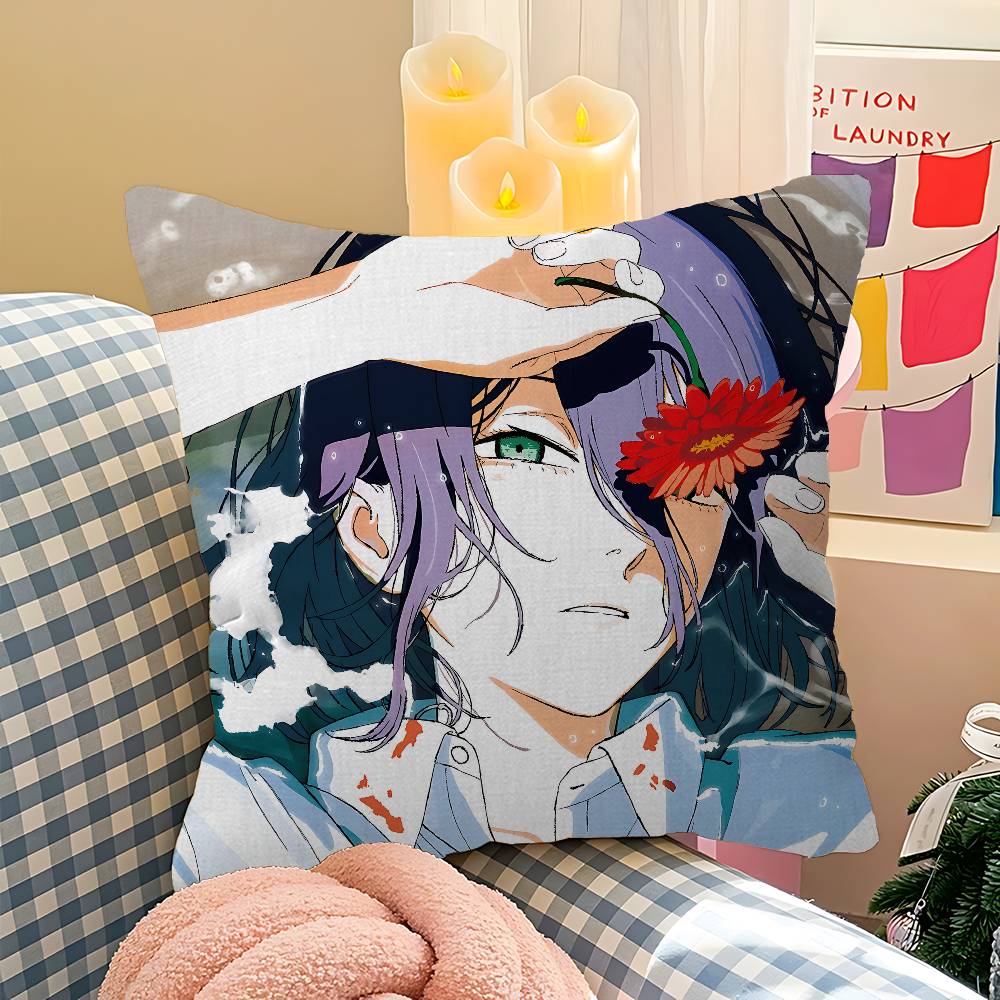 Chainsaw Man Cartoon Personalized Pillow Cover Kids Bedroom Wild Party Decor Pillowcase Kid Birthday Shower Gift