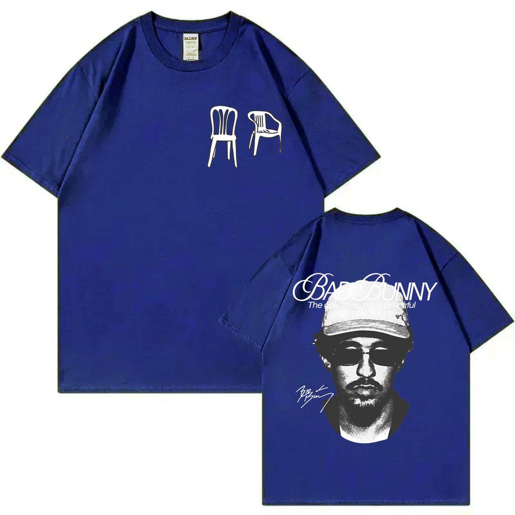 Rapper Bad Bunny Print T Shirt Hip Hop Vintage Short Sleeve Tshirt Summer Fashion Casual 100cotton Tshirts Unisex Streetwear
