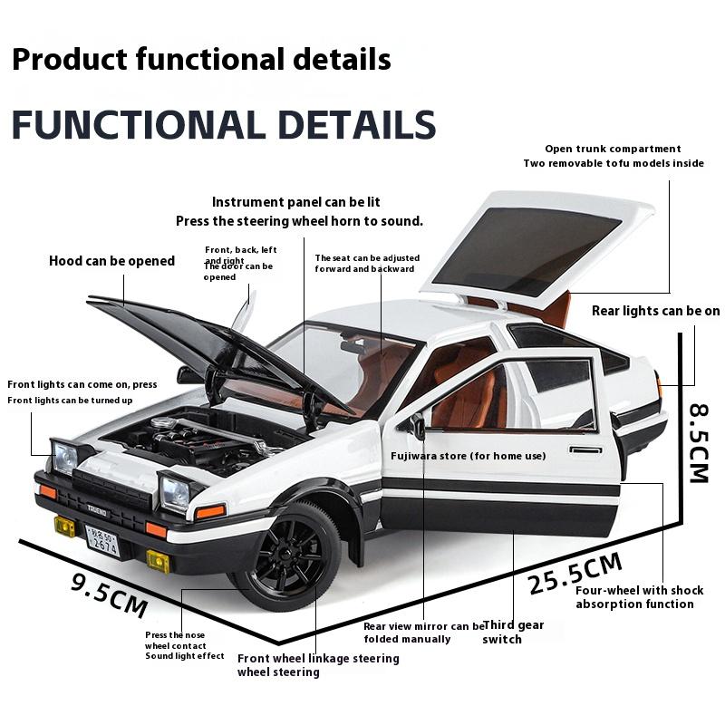 HCMF2 JDM 1:18 Toyota AE86 TRUENO Дрифт Гонки Сплав Металл Литье под Давлением Модель Автомобиля Mini GT Модные Украшения Тематический Подарок Другу